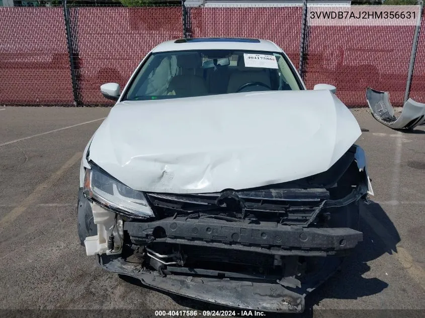 3VWDB7AJ2HM356631 2017 Volkswagen Jetta Se