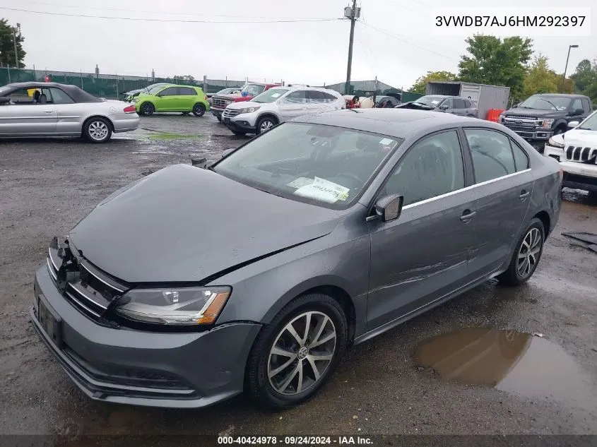 2017 Volkswagen Jetta 1.4T Se VIN: 3VWDB7AJ6HM292397 Lot: 40424978