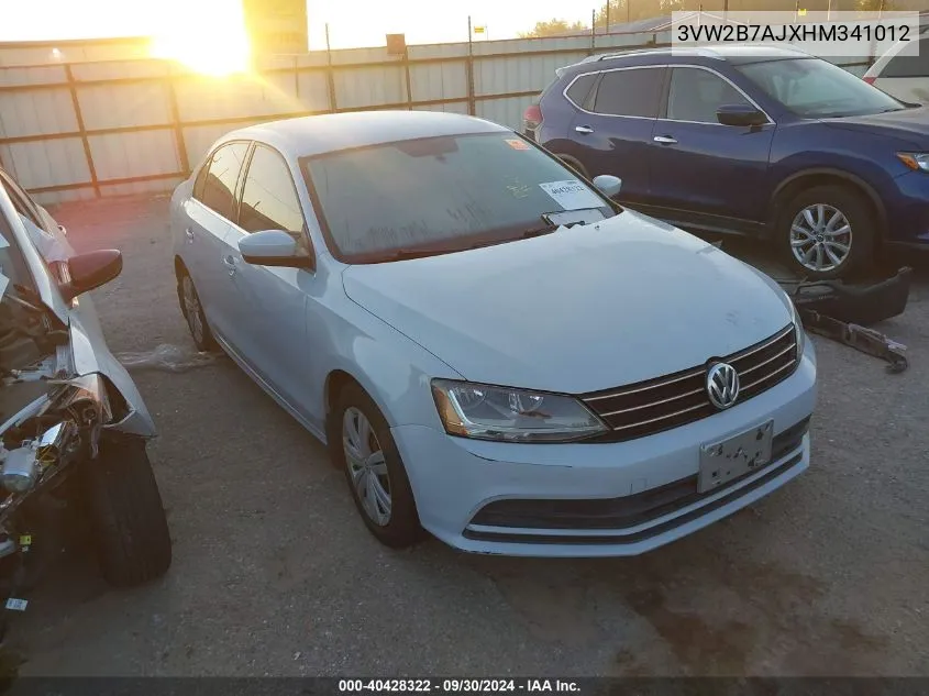 3VW2B7AJXHM341012 2017 Volkswagen Jetta S