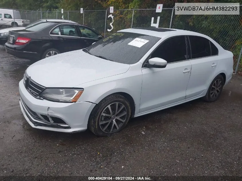 2017 Volkswagen Jetta 1.4T Se VIN: 3VWDB7AJ6HM382293 Lot: 40429104