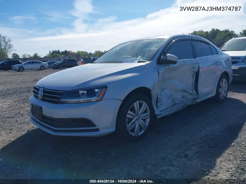 3VW2B7AJ3HM374787 2017 Volkswagen Jetta 1.4T S