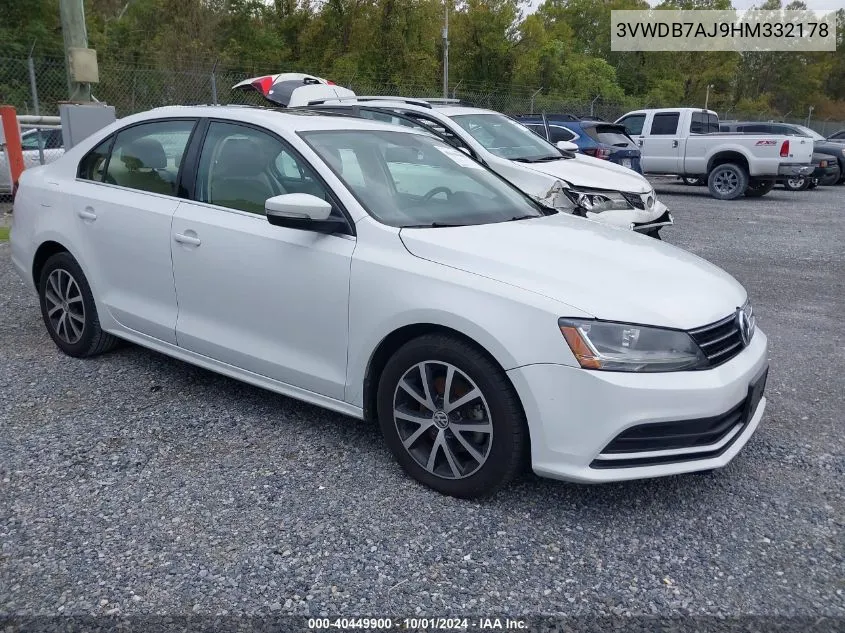 2017 Volkswagen Jetta 1.4T Se VIN: 3VWDB7AJ9HM332178 Lot: 40449900