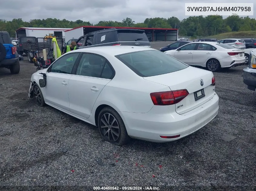 2017 Volkswagen Jetta 1.4T S VIN: 3VW2B7AJ6HM407958 Lot: 40450542