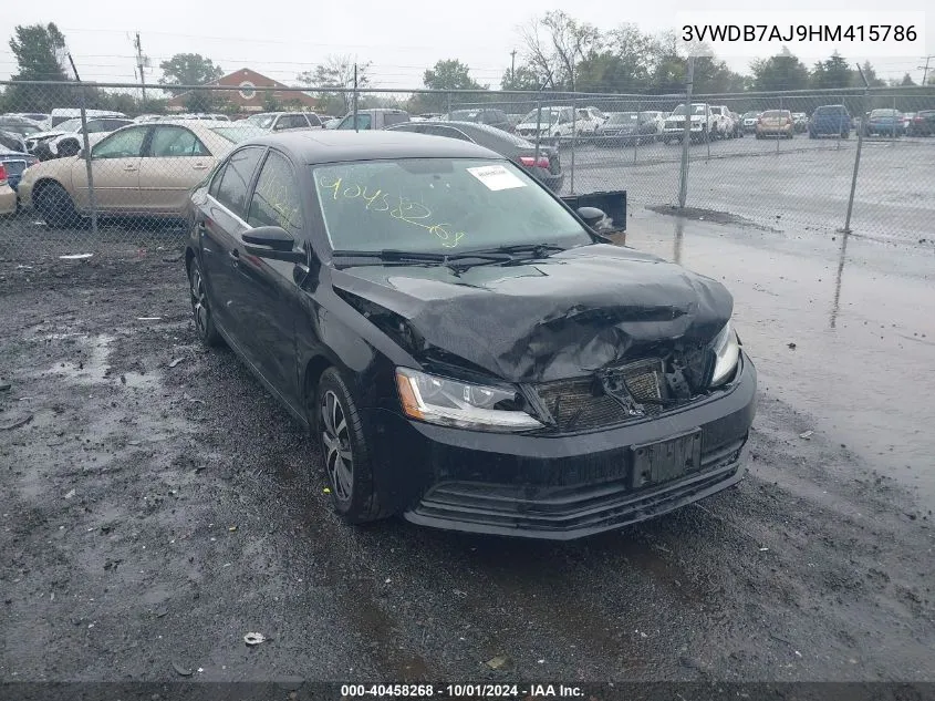 2017 Volkswagen Jetta Se VIN: 3VWDB7AJ9HM415786 Lot: 40458268