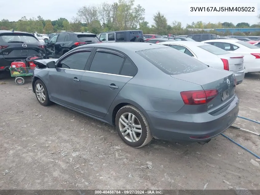 3VW167AJ5HM405022 2017 Volkswagen Jetta 1.4T S