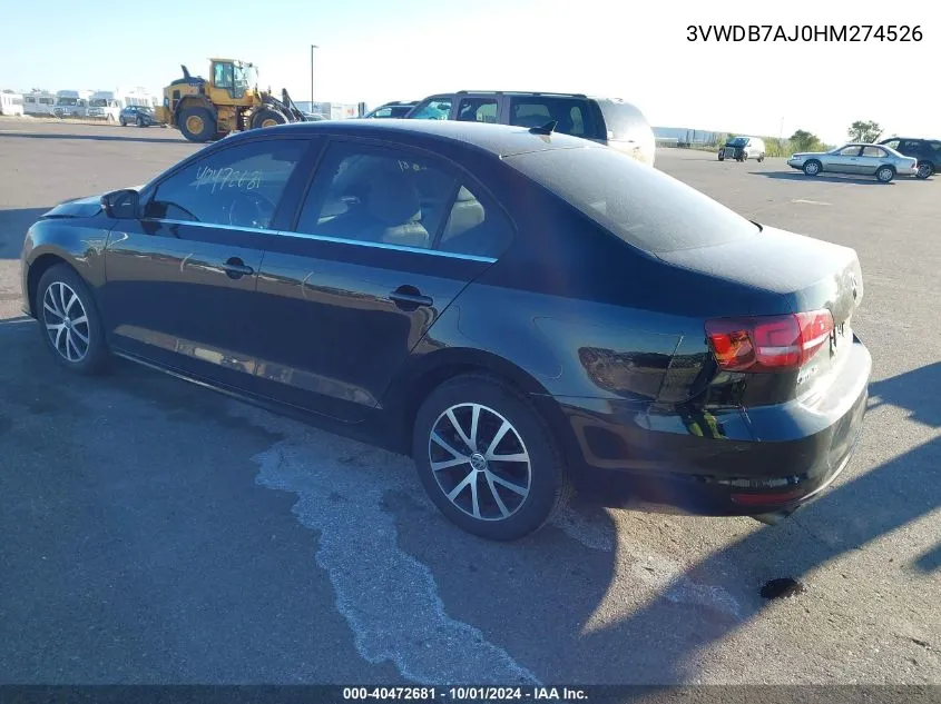 3VWDB7AJ0HM274526 2017 Volkswagen Jetta Se