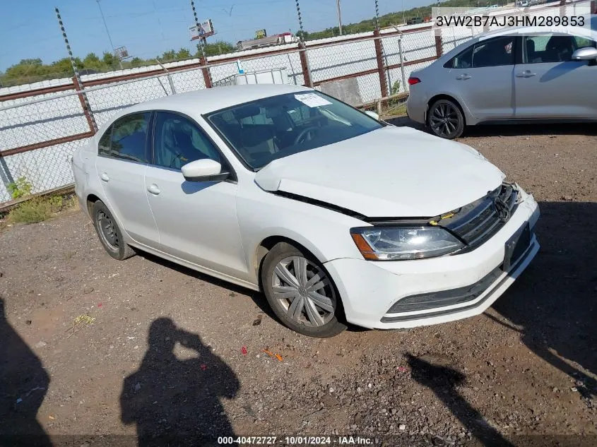 2017 Volkswagen Jetta 1.4T S VIN: 3VW2B7AJ3HM289853 Lot: 40472727