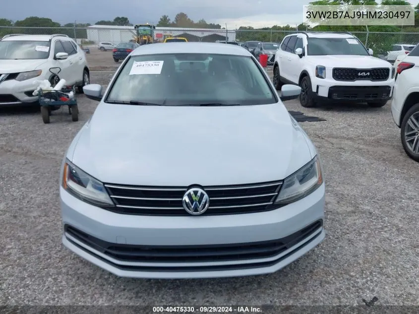 2017 Volkswagen Jetta 1.4T S VIN: 3VW2B7AJ9HM230497 Lot: 40475330