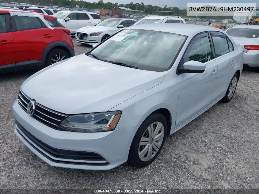 2017 Volkswagen Jetta 1.4T S VIN: 3VW2B7AJ9HM230497 Lot: 40475330