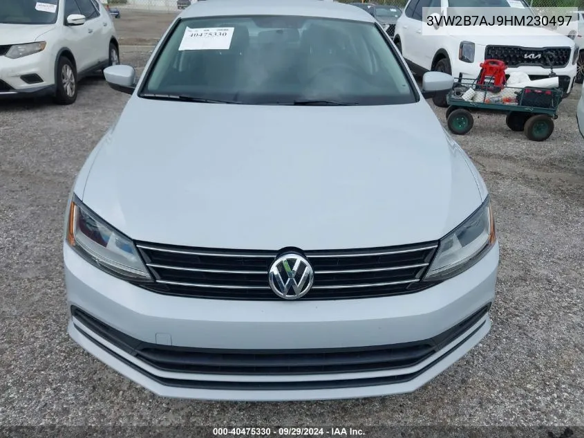 2017 Volkswagen Jetta 1.4T S VIN: 3VW2B7AJ9HM230497 Lot: 40475330