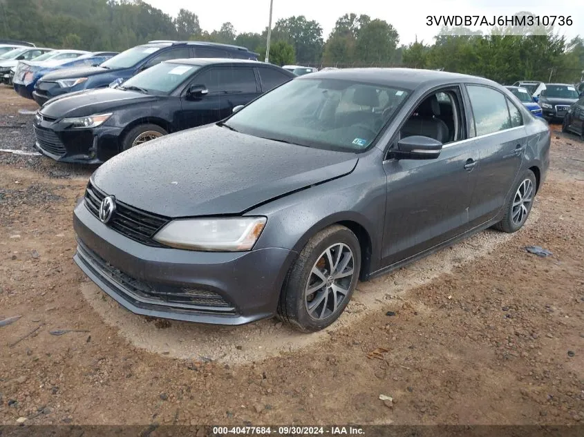 2017 Volkswagen Jetta 1.4T Se VIN: 3VWDB7AJ6HM310736 Lot: 40477684