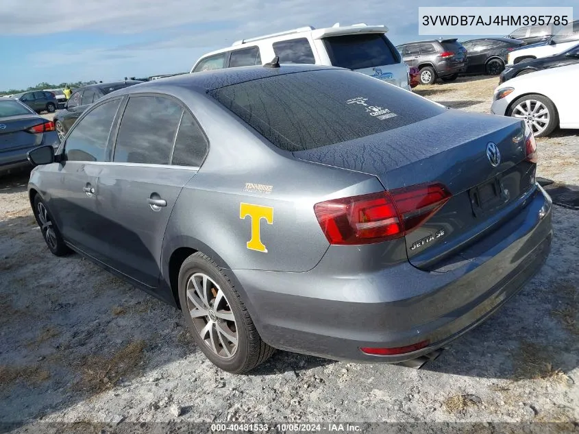 2017 Volkswagen Jetta Se VIN: 3VWDB7AJ4HM395785 Lot: 40481533