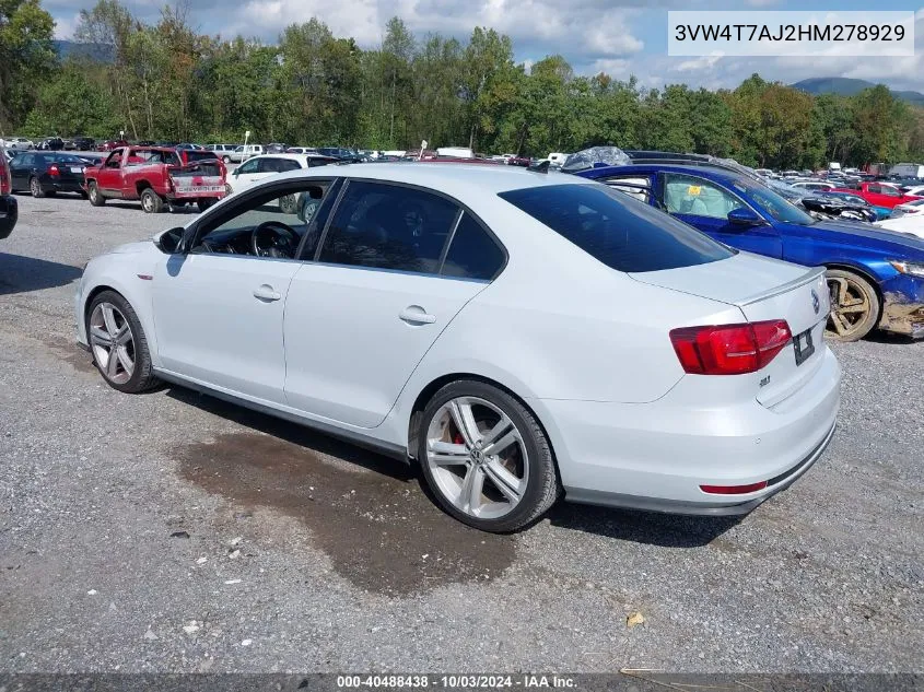 3VW4T7AJ2HM278929 2017 Volkswagen Jetta Gli