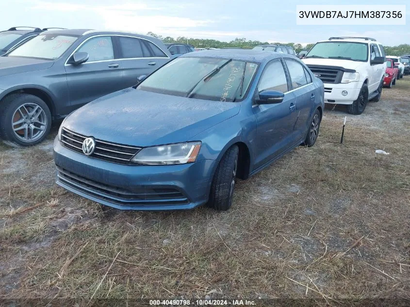 2017 Volkswagen Jetta 1.4T Se VIN: 3VWDB7AJ7HM387356 Lot: 40490798