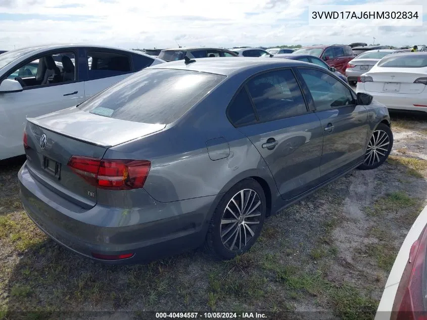 3VWD17AJ6HM302834 2017 Volkswagen Jetta Sport