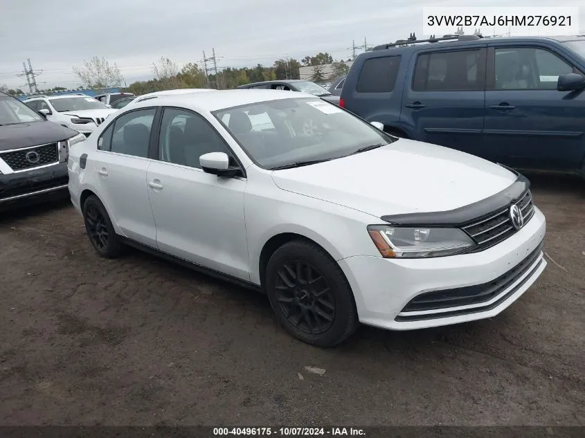 2017 Volkswagen Jetta S VIN: 3VW2B7AJ6HM276921 Lot: 40496175