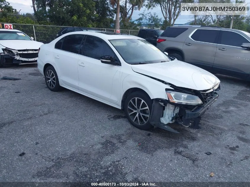 2017 Volkswagen Jetta 1.4T Se VIN: 3VWDB7AJ0HM250369 Lot: 40500173