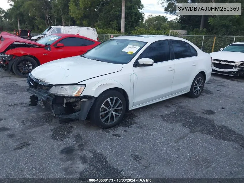 2017 Volkswagen Jetta 1.4T Se VIN: 3VWDB7AJ0HM250369 Lot: 40500173