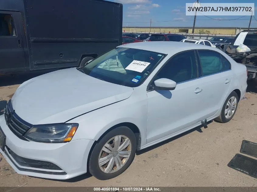 2017 Volkswagen Jetta 1.4T S VIN: 3VW2B7AJ7HM397702 Lot: 40501894