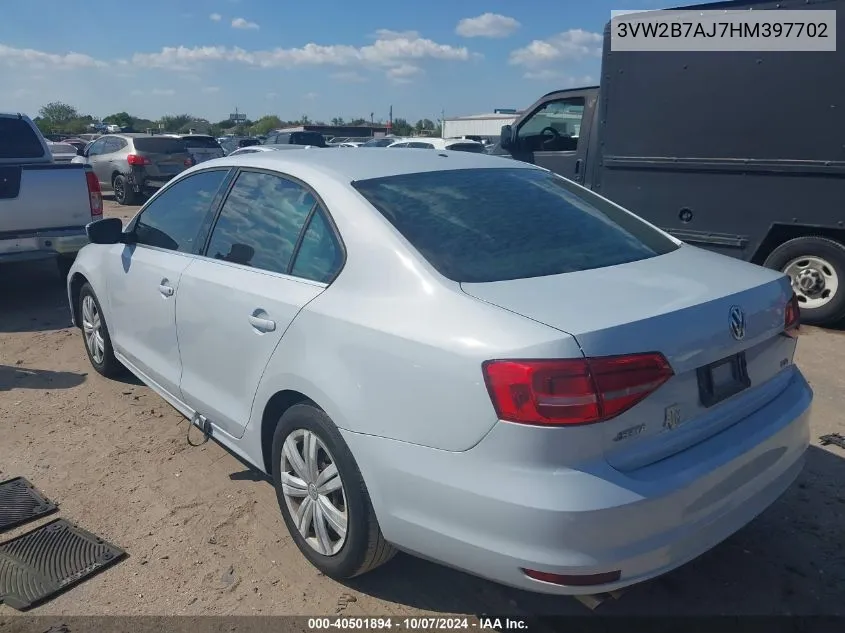 2017 Volkswagen Jetta 1.4T S VIN: 3VW2B7AJ7HM397702 Lot: 40501894