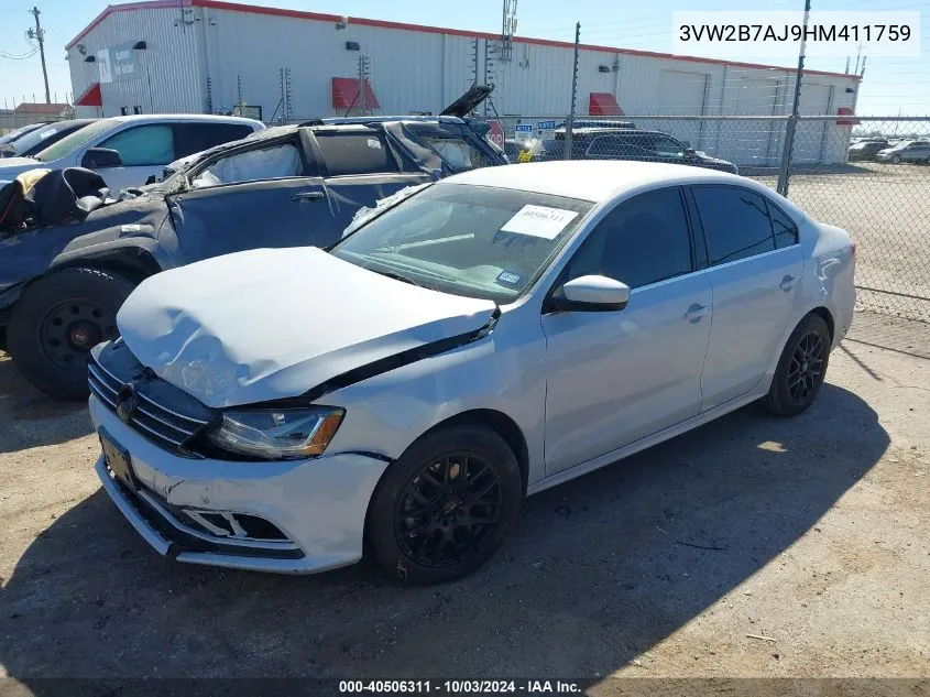 3VW2B7AJ9HM411759 2017 Volkswagen Jetta 1.4T S