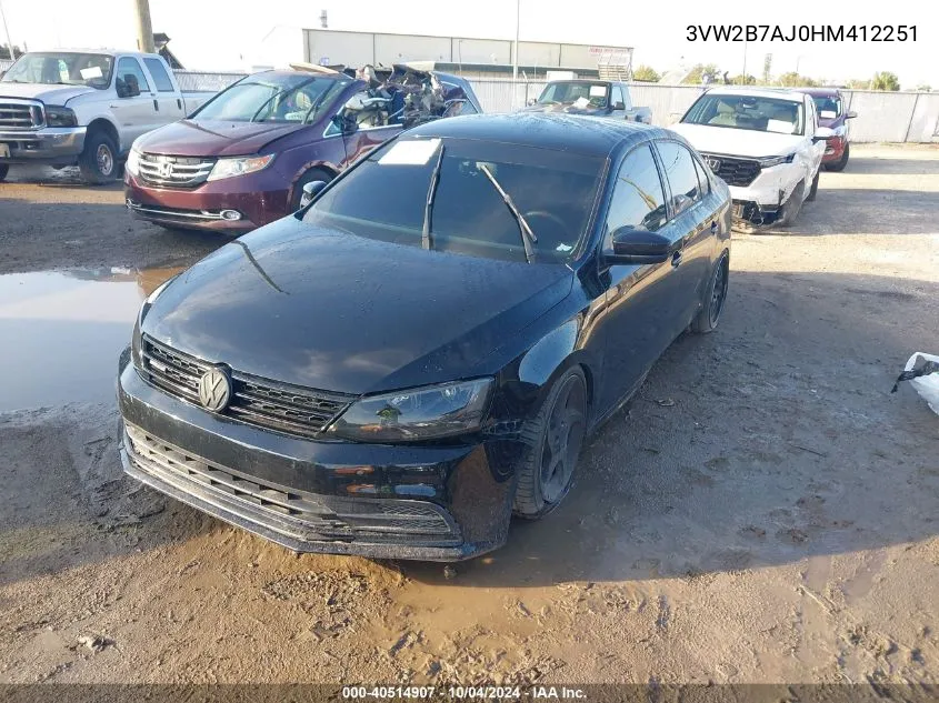 3VW2B7AJ0HM412251 2017 Volkswagen Jetta 1.4T S