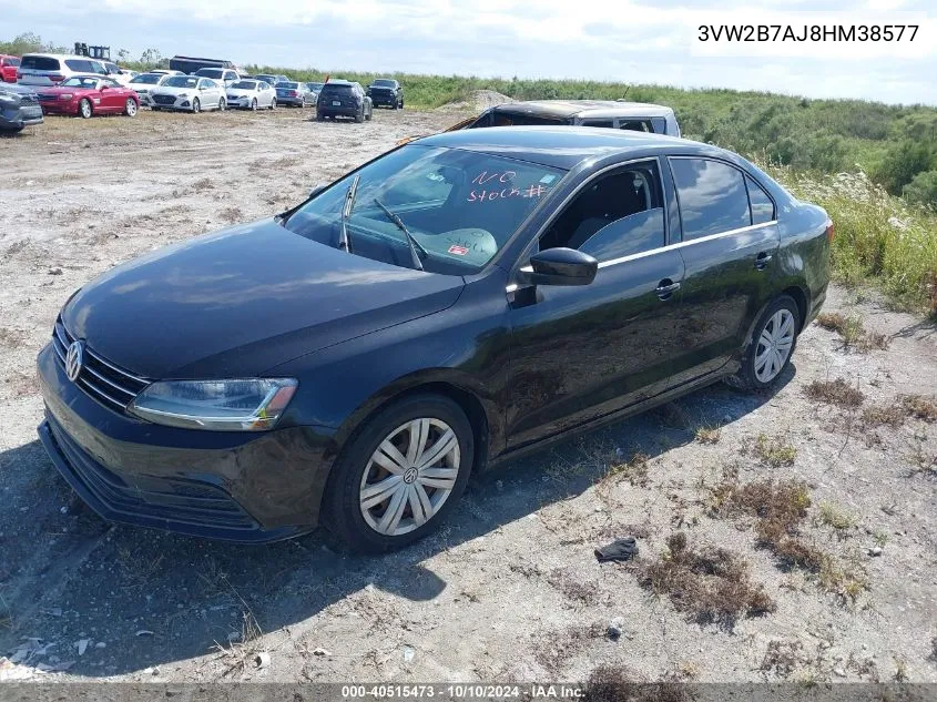 2017 Volkswagen Jetta S VIN: 3VW2B7AJ8HM38577 Lot: 40515473