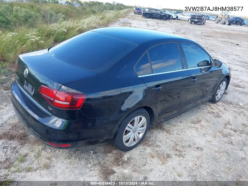 2017 Volkswagen Jetta S VIN: 3VW2B7AJ8HM38577 Lot: 40515473