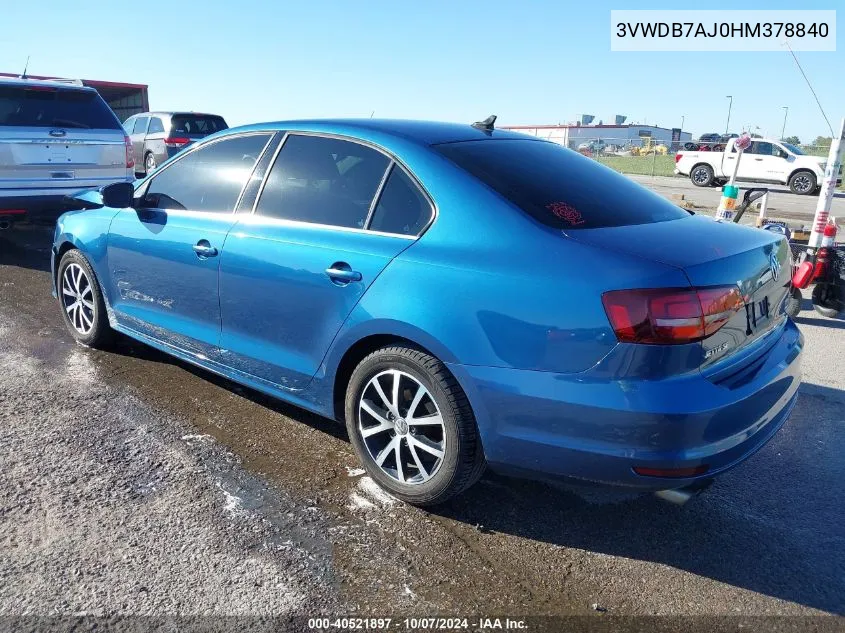 3VWDB7AJ0HM378840 2017 Volkswagen Jetta 1.4T Se