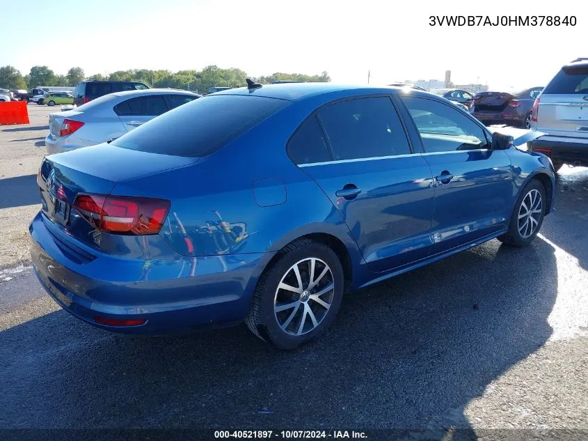 3VWDB7AJ0HM378840 2017 Volkswagen Jetta 1.4T Se