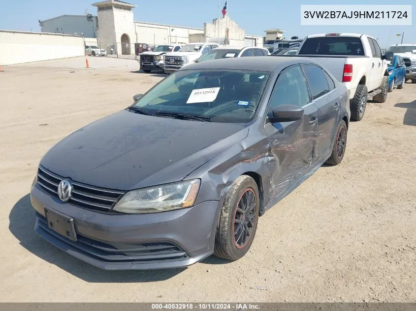 3VW2B7AJ9HM211724 2017 Volkswagen Jetta S