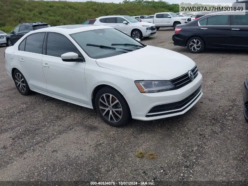 3VWDB7AJ7HM301849 2017 Volkswagen Jetta Se