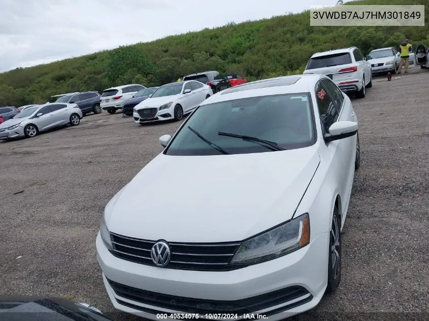 3VWDB7AJ7HM301849 2017 Volkswagen Jetta Se