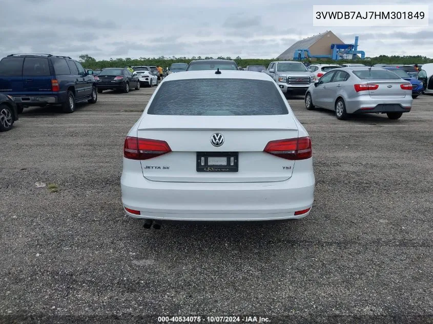 3VWDB7AJ7HM301849 2017 Volkswagen Jetta Se