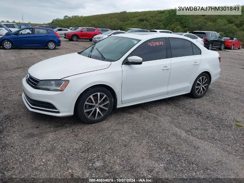 2017 Volkswagen Jetta Se VIN: 3VWDB7AJ7HM301849 Lot: 40534075