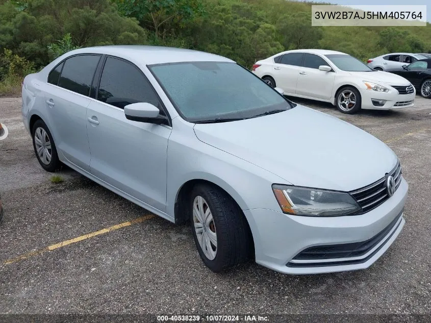 2017 Volkswagen Jetta S VIN: 3VW2B7AJ5HM405764 Lot: 40538239