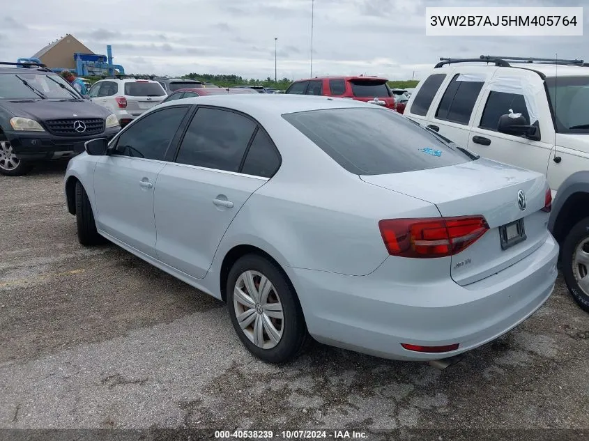 2017 Volkswagen Jetta S VIN: 3VW2B7AJ5HM405764 Lot: 40538239