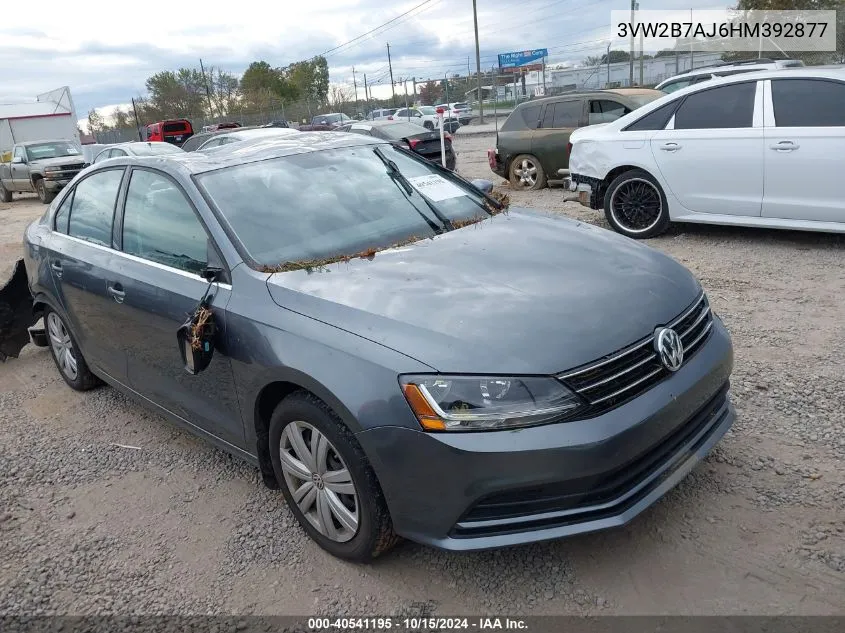 2017 Volkswagen Jetta 1.4T S VIN: 3VW2B7AJ6HM392877 Lot: 40541195