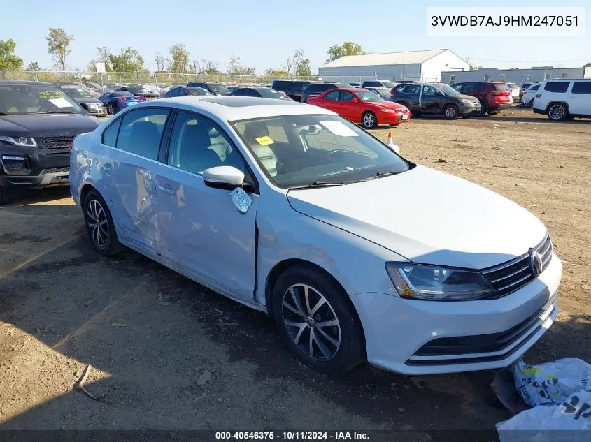 2017 Volkswagen Jetta 1.4T Se VIN: 3VWDB7AJ9HM247051 Lot: 40546375