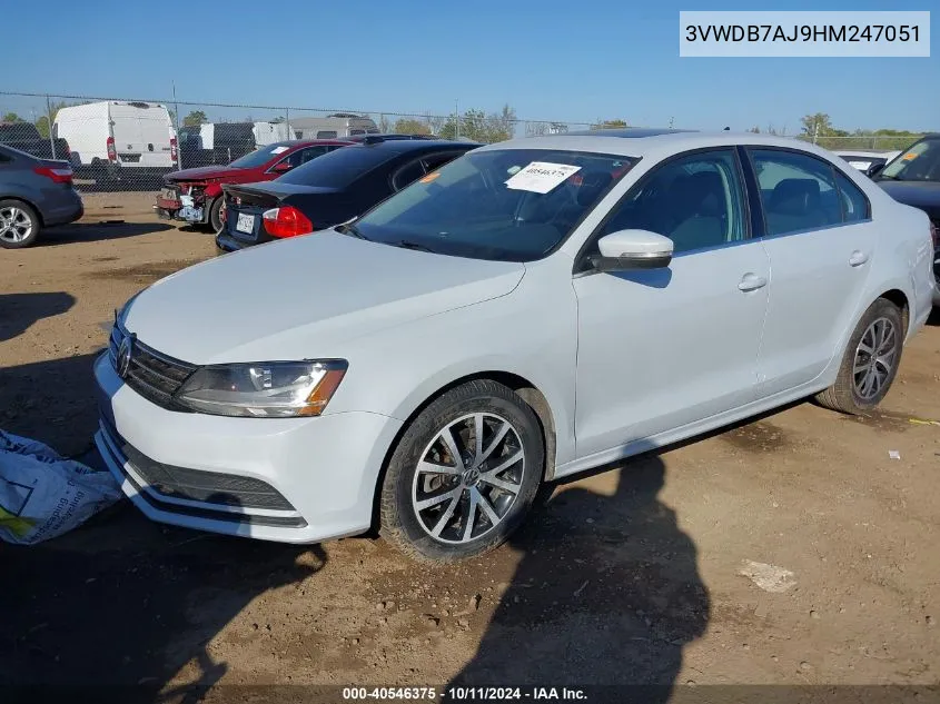 2017 Volkswagen Jetta 1.4T Se VIN: 3VWDB7AJ9HM247051 Lot: 40546375