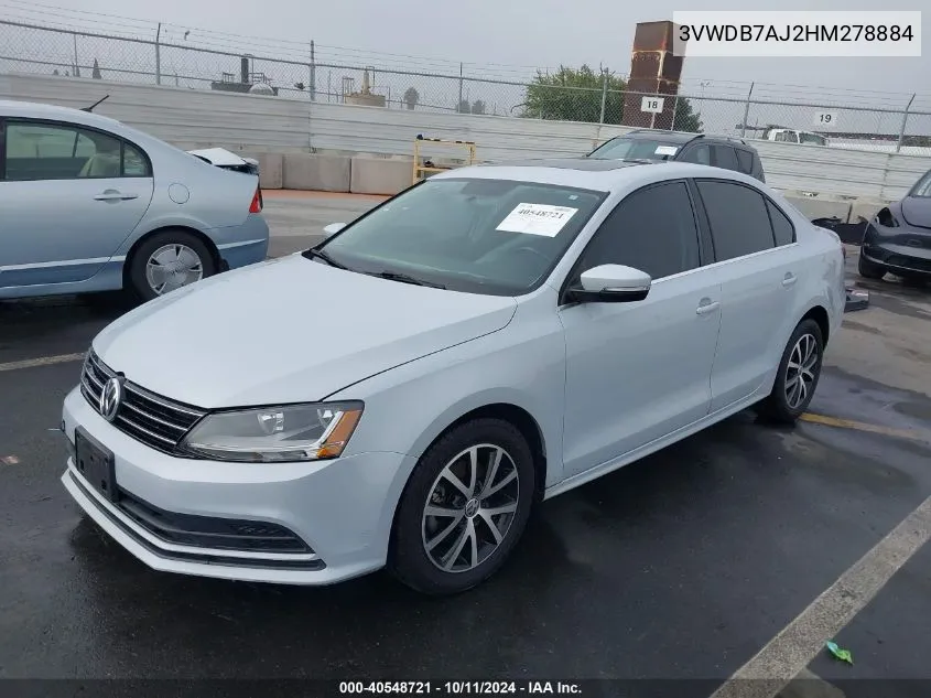 2017 Volkswagen Jetta 1.4T Se VIN: 3VWDB7AJ2HM278884 Lot: 40548721