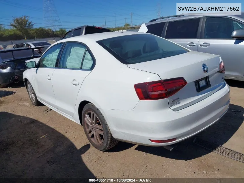 3VW2B7AJXHM217662 2017 Volkswagen Jetta 1.4T S