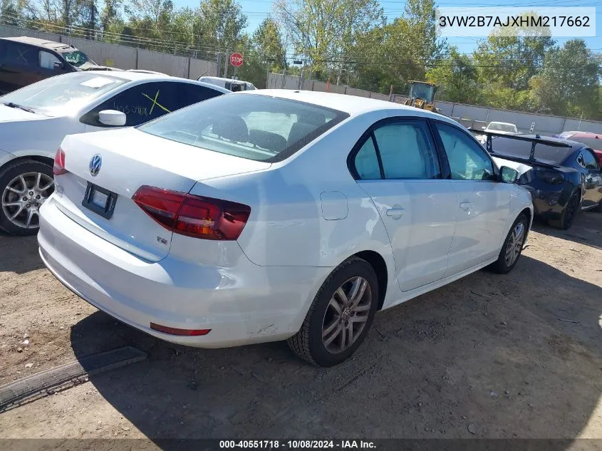 3VW2B7AJXHM217662 2017 Volkswagen Jetta 1.4T S