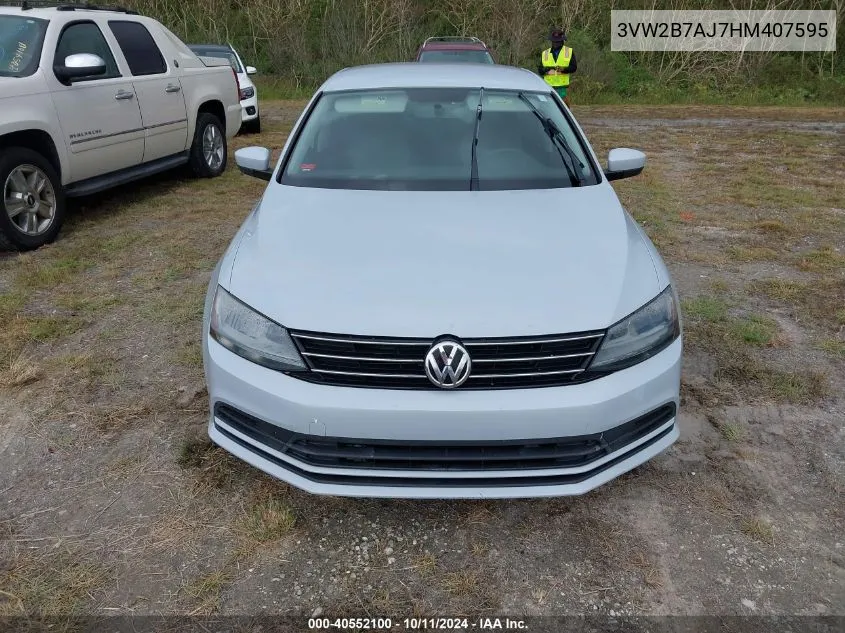 2017 Volkswagen Jetta 1.4T S VIN: 3VW2B7AJ7HM407595 Lot: 40552100