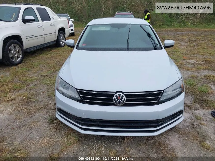 2017 Volkswagen Jetta 1.4T S VIN: 3VW2B7AJ7HM407595 Lot: 40552100