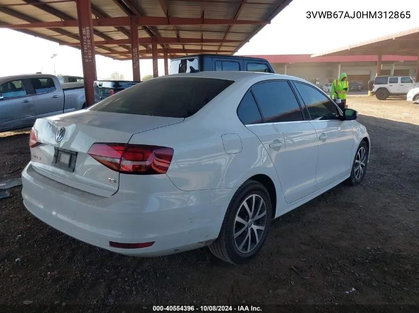 3VWB67AJ0HM312865 2017 Volkswagen Jetta 1.4T Se