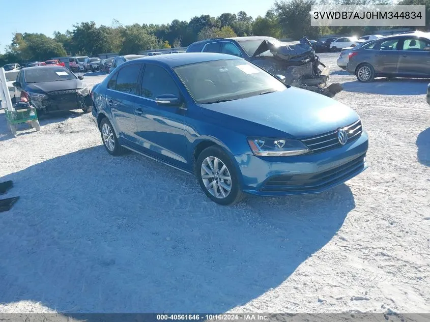 3VWDB7AJ0HM344834 2017 Volkswagen Jetta 1.4T Se