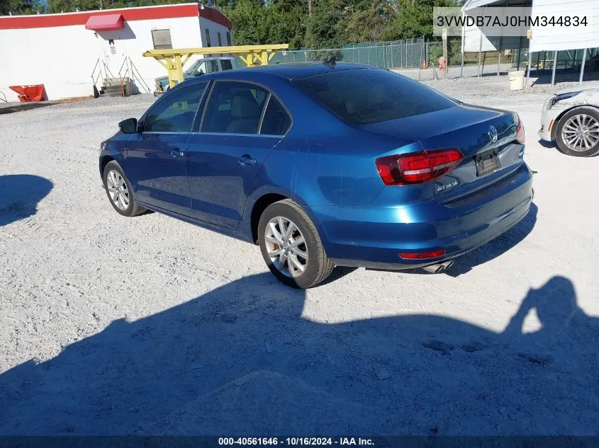 3VWDB7AJ0HM344834 2017 Volkswagen Jetta 1.4T Se