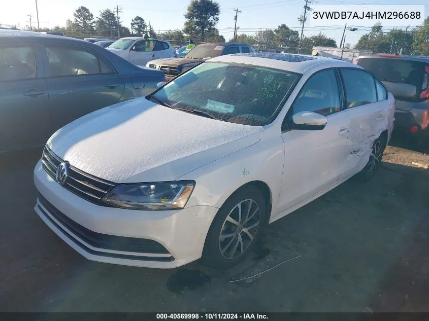 2017 Volkswagen Jetta 1.4T Se VIN: 3VWDB7AJ4HM296688 Lot: 40569998