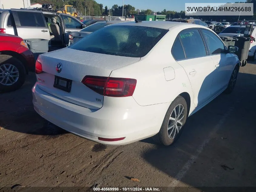 3VWDB7AJ4HM296688 2017 Volkswagen Jetta 1.4T Se